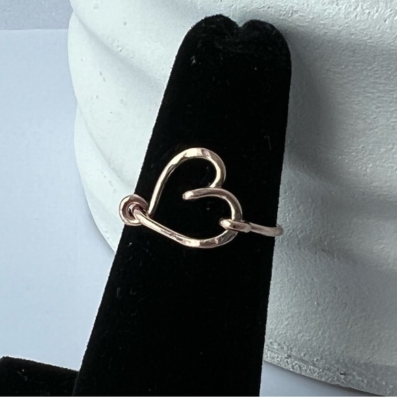 Heart Wire Wrap Ring in 14k Rose Gold - Picture 8 of 13